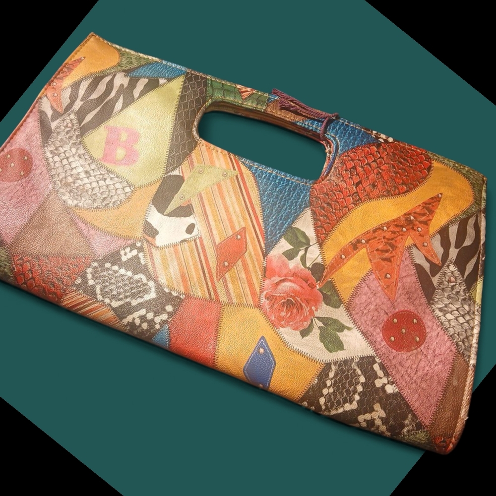 Source Unknown Multicolor Patchwork Satchel - image 1